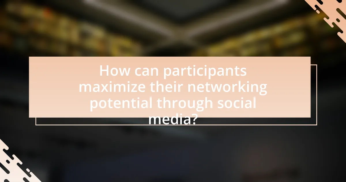 How can participants maximize their networking potential through social media?
